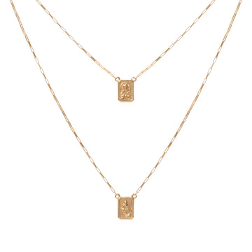 Escapulário ouro amarelo 18k 70 cm medalha P